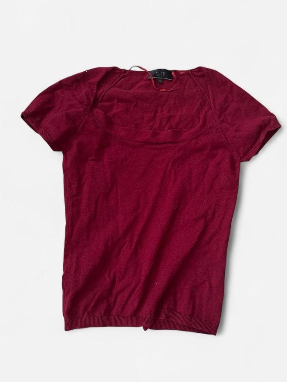 Y2K Wide Neck Short Sleeve Knit Top